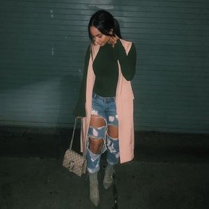 Cream / nude duster lightweight vest